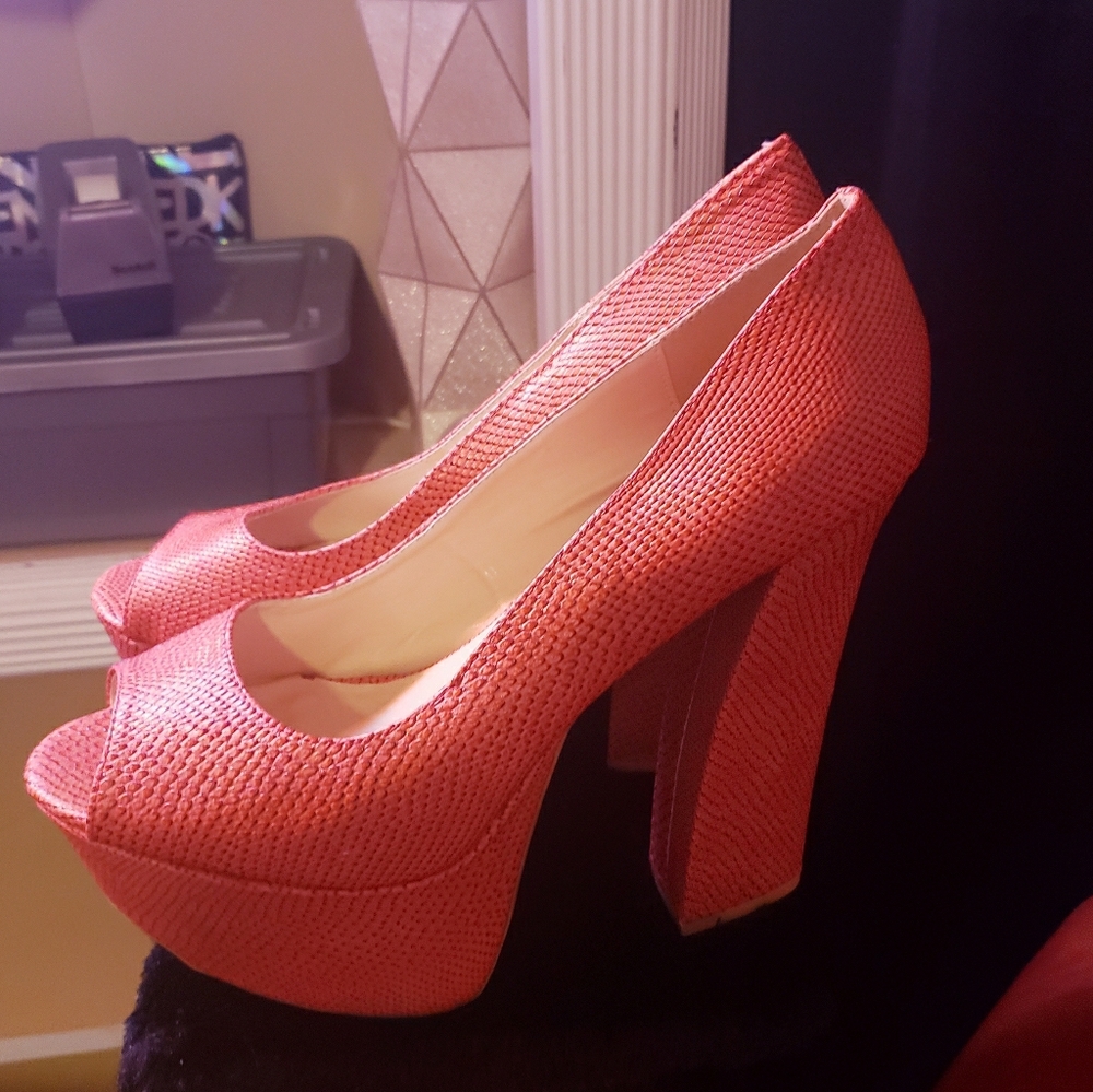 Textured Chunky Heels